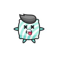 character of the cute pillow with dead pose vector