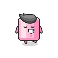 marshmallow cartoon illustration with a shy expression vector