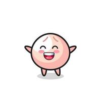 happy baby meatbun cartoon character vector