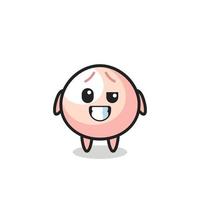 cute meatbun mascot with an optimistic face vector