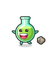 the happy lab beakers cartoon with running pose vector