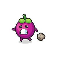 illustration of the mangosteen running in fear vector