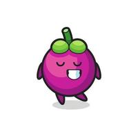 mangosteen cartoon illustration with a shy expression vector