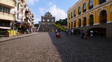 belle architecture église st paul dans la ville de macao video