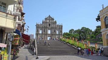 belle architecture église st paul dans la ville de macao video