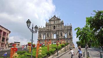Beautiful architecture St Paul Church in Macau city