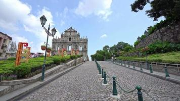 Hermosa arquitectura de la iglesia de San Pablo en la ciudad de Macao video