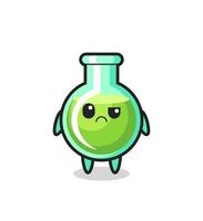 the mascot of the lab beakers with sceptical face vector