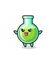 naughty lab beakers character in mocking pose vector