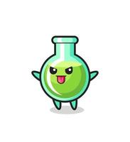 naughty lab beakers character in mocking pose vector