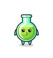 the bored expression of cute lab beakers characters vector