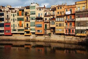 Old colored ramshackle houses photo