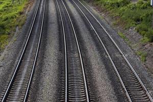 Rails go into the distance photo