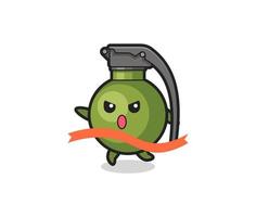 cute grenade illustration is reaching the finish vector