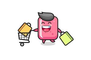 black Friday illustration with cute bubble gum mascot vector