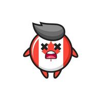 the dead canada flag badge mascot character vector