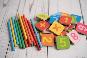 Math number colorful, education study mathematics learning photo