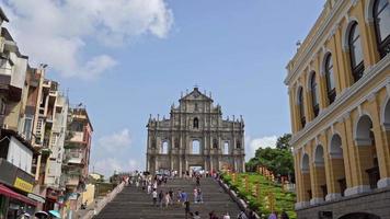 belle architecture église st paul dans la ville de macao video