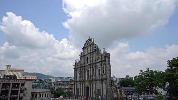 Hermosa arquitectura de la iglesia de San Pablo en la ciudad de Macao video