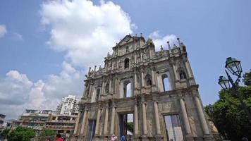 belle architecture église st paul dans la ville de macao video