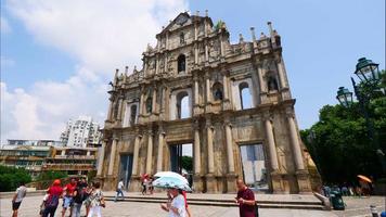 Hermosa arquitectura de la iglesia de San Pablo en la ciudad de Macao video