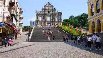 Hermosa arquitectura de la iglesia de San Pablo en la ciudad de Macao video