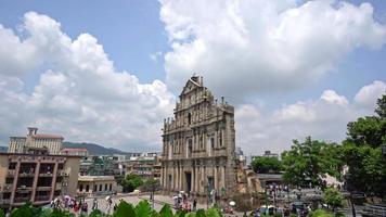 Hermosa arquitectura de la iglesia de San Pablo en la ciudad de Macao video