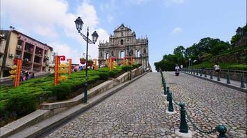 Hermosa arquitectura de la iglesia de San Pablo en la ciudad de Macao video