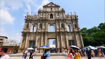 bella architettura chiesa di san paolo nella città di macao video