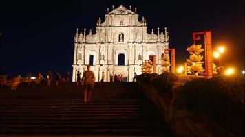 belle architecture église st paul dans la ville de macao video