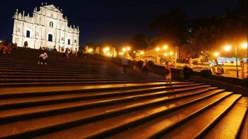 Beautiful architecture St Paul Church in Macau city video