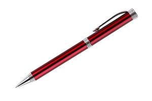 Metal ballpoint pen in red photo