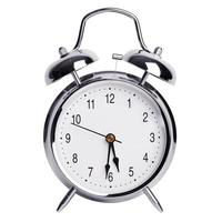 Round metal alarm clock photo