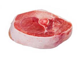 Piece of meat on white background photo