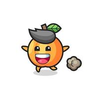 the happy apricot cartoon with running pose vector