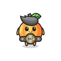 the MMA fighter apricot mascot with a belt vector