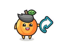 cute apricot hold social media share symbol vector