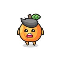 apricot illustration with apologizing expression, saying I am sorry vector