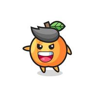 apricot cartoon with very excited pose vector