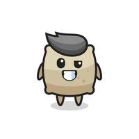 cute sack mascot with an optimistic face vector