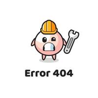 error 404 with the cute meatbun mascot vector