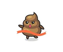 cute poop illustration is reaching the finish vector