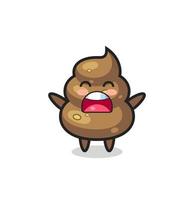 cute poop mascot with a yawn expression vector