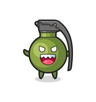 illustration of evil grenade mascot character vector