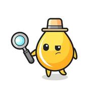 honey drop detective character is analyzing a case vector