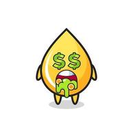 honey drop character with an expression of crazy about money vector