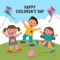 Happy Kids Celebrating Children's Day vector