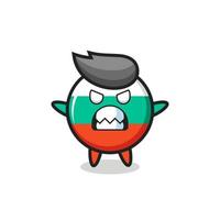 wrathful expression of the bulgaria flag badge mascot character vector