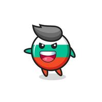 bulgaria flag badge cartoon with very excited pose vector