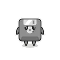 the lazy gesture of floppy disk cartoon character vector